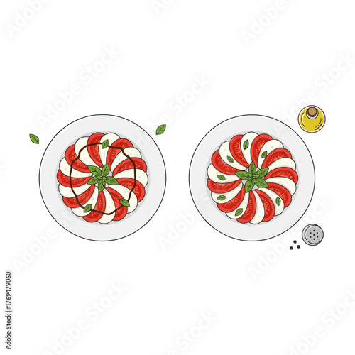 Fresh and Colorful Caprese Salad with Mozzarella, Tomatoes, and Basil