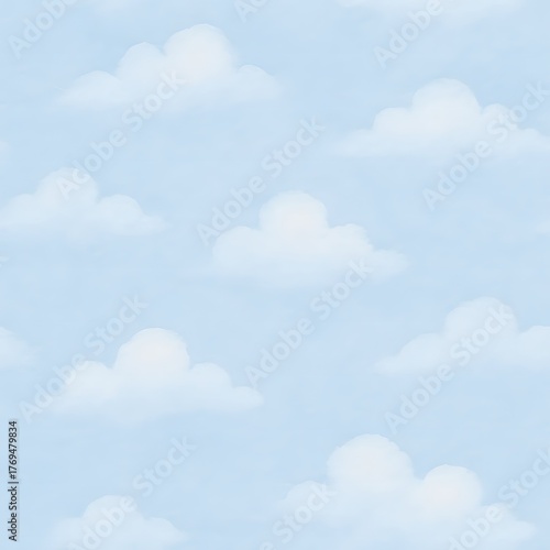 Soft watercolor cloud pattern in pastel blue