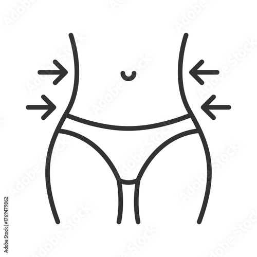 Slim body icon in line design. slim body, weight loss, fitness, waist, diet, healthy, nutrition on white background vector. slim body editable stroke icon