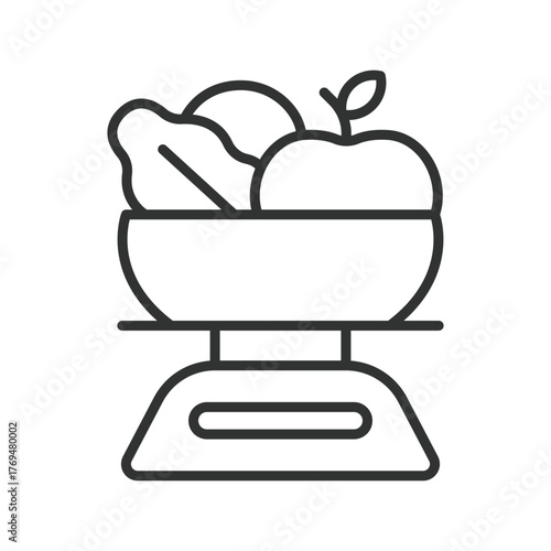 Diet icon in line design. diet, nutrition, balance, food, healthy, lifestyle, meal on white background vector. diet editable stroke icon