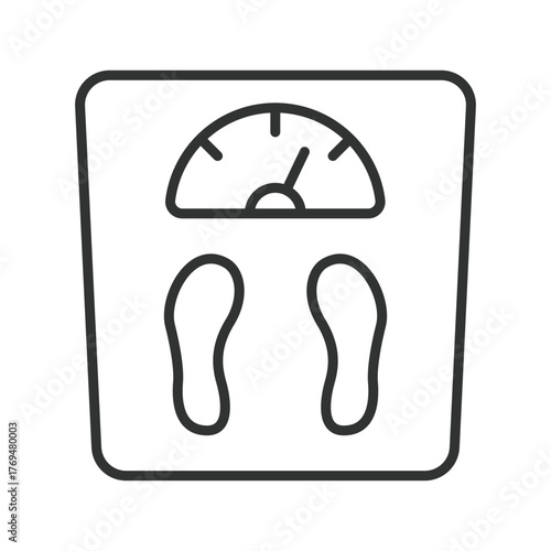 Body weight icon in line design. body weight, nutrition, health, scale, diet, lifestyle, wellness on white background vector. body weight editable stroke icon