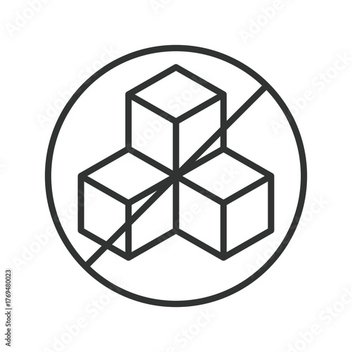 No sugar icon in line design. no sugar, sugar free, nutrition, diet, healthy, lifestyle, wellness on white background vector. no sugar editable stroke icon