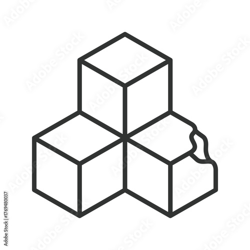 Sugar icon in line design. sugar, sweet, food, nutrition, diet, health, lifestyle on white background vector. sugar editable stroke icon