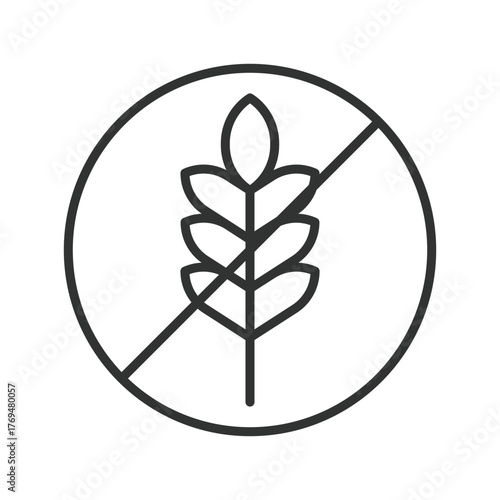 Gluten free icon in line design. gluten free, nutrition, diet, health, wellness, food, lifestyle on white background vector. gluten free editable stroke icon