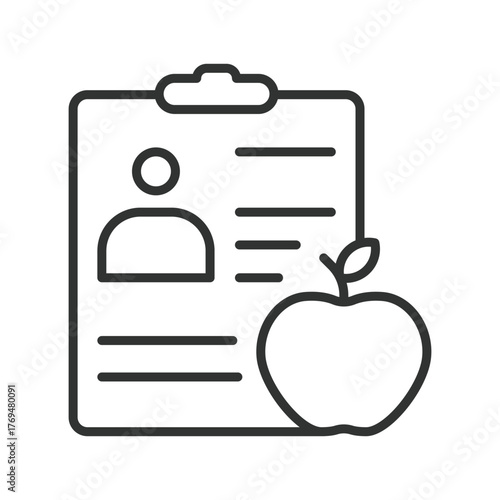 Meal plan icon in line design. meal plan, diet, nutrition, food, healthy, wellness, lifestyle on white background vector. meal plan editable stroke icon