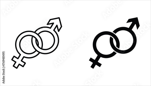 Gender icon set. Male and Female gender symbol. Vector illustration for web design. Isolated on white background.	