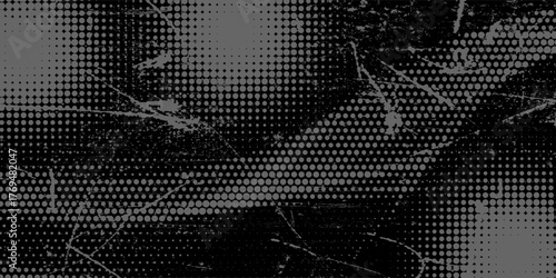 dark grey halftone and grunge pattern. Retro comic gradient background. dark grey dotted texture overlay. Cartoon pop art faded gradient pattern. backdrop for poster, banner, advertisement, event