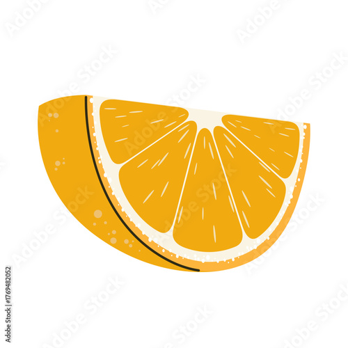 Orange fruit slice illustration with juicy texture
