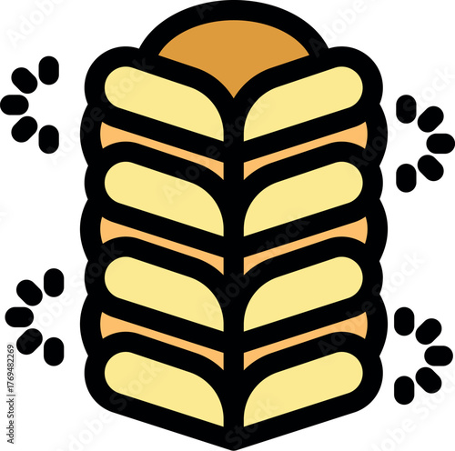 Wheat grain growing and producing flour for bread, bakery products, and agricultural industry