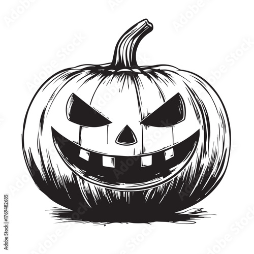 halloween pumpkin on white