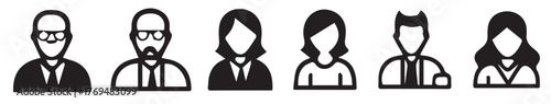 Flat design single people avatar set for profile and user interface design.