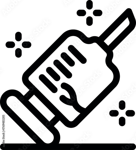 Syringe injecting liquid medicine, symbolizing vaccination, treatment, and healthcare, promoting health and wellness