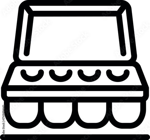 Open egg carton showing six compartments, ready to store fresh eggs