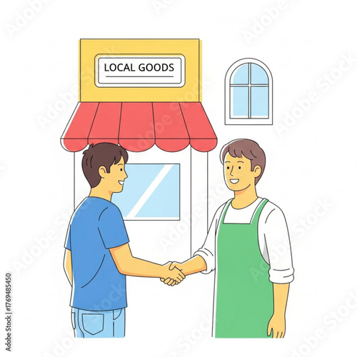 Local small business support and community concept