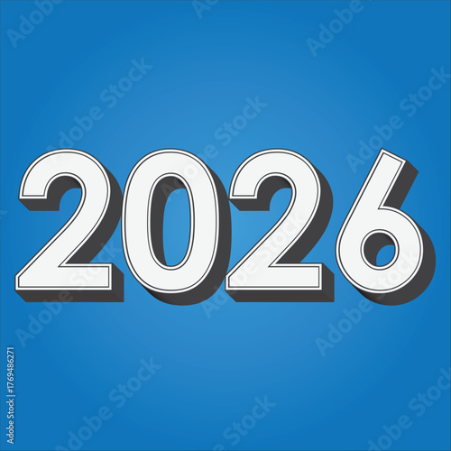 2026 logo concept for calendar, poster, flyer, banner. Modern design for calendar, invitations, greeting cards. Set of new year logo text design. stock illustration