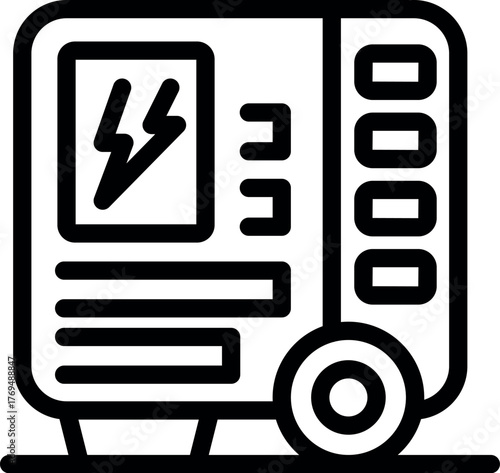 Portable electric generator supplying electricity during power outage, ensuring continuous power supply for essential devices