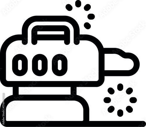 Polishing machine is emitting sparks while working and making surface smooth and shiny