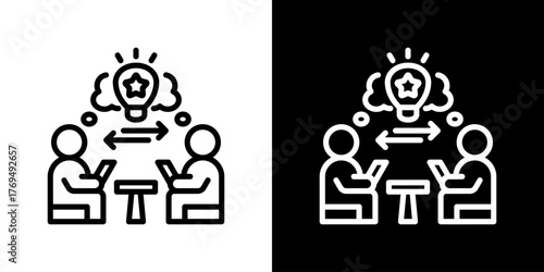 Peer Learning Icon Vector Illustration 