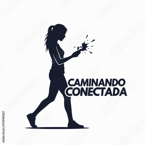 Black vector silhouette illustration of a dancing woman with a guitar outline, a beautiful art figure