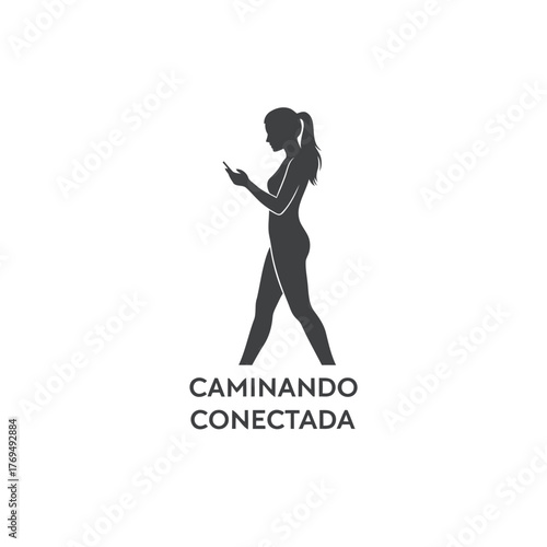 A striking black vector silhouette of a woman captures the figure and pose of a dynamic dancer