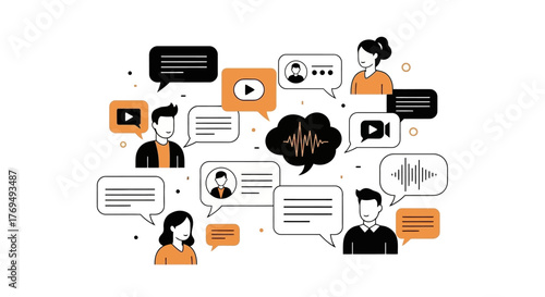 Communication and Connectivity A Visual Depiction of Dialogue and Interaction in a Digital World