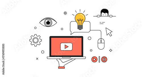 Online video content creation and sharing for business a modern marketing strategy concept