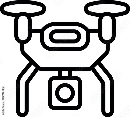 Modern drone is flying and recording video footage