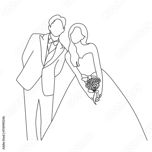 bride and groom with wedding rings