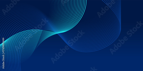 Modern blue and green abstract background with dynamic curved wave lines and smooth gradient, futuristic technology design ideal for business presentation, digital banner, website, corporate branding.