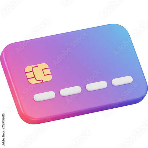 Vibrant Gradient Credit Card with Chip for Secure Transactions.