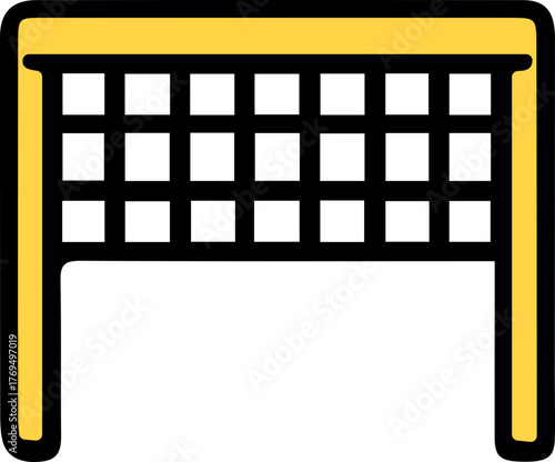 Basketball Hoop Icon Court Goal with Net and Backboard
