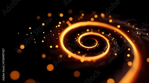 Mesmerizing swirl of luminous, glowing energy against a dark backdrop, evoking a sense of cosmic wonder and the mysteries of the universe.