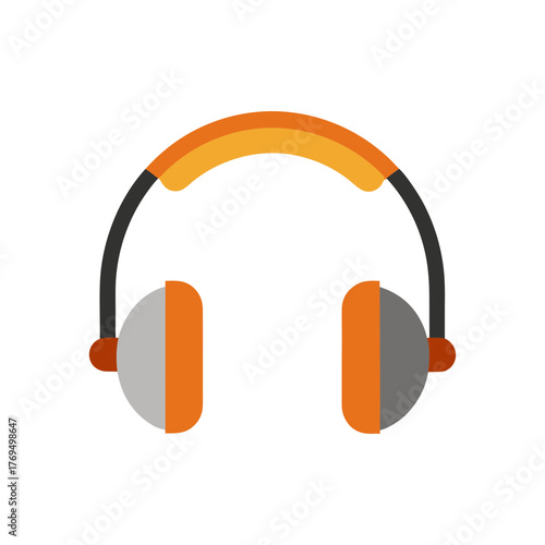 Minimalist flat headphones vector illustration