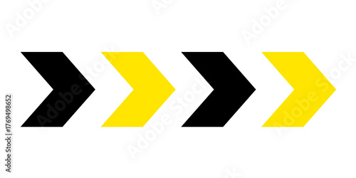 Free Download Black and yellow alternating arrows pointing to the right on a black background, symbolizing caution and direction. - GFXLoad