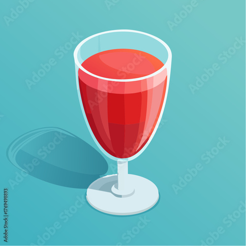 Vibrant Isometric Summer Cocktail Vector Art