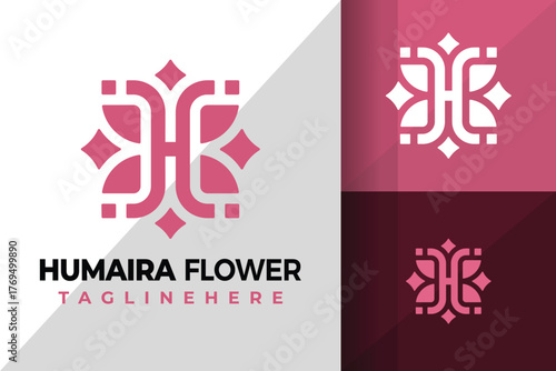 Letter H Flowers Beauty Logo Icon Vector Design Illustration