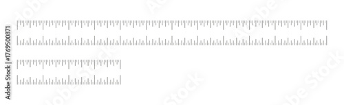 Ruler scale, measuring chart with 4 inches. 12 inch ruler scale. Length measurement distance, height, math. Template of sewing tool.