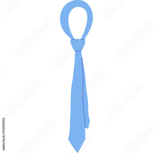 Light Blue Necktie Knot Accessory Isolated on White Background with Transparent Background for Easy Editing