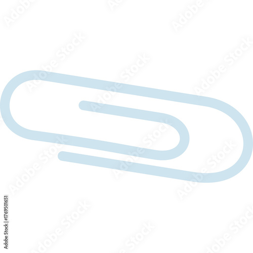 Light Blue Paperclip Icon with Transparent Background for Office Supplies and Documentation Organization Isolated