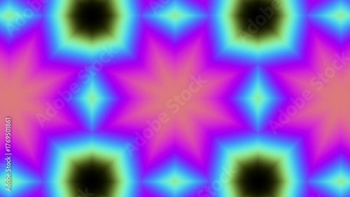 Psychedelic kaleidoscope motion background, trippy hypnotic geometric animation for music and visual design