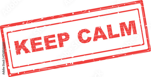 vector illustration red worn rubber stamp keep calm text,  on a transparent background with alpha channel set to zero
