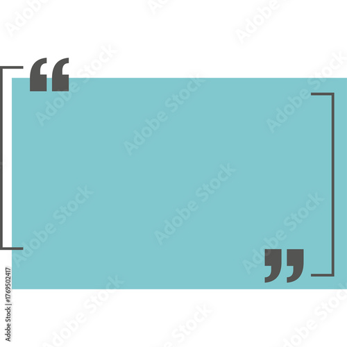 Light Blue Rectangle With Quotation Marks And Dark Gray Outline On Transparent Background
