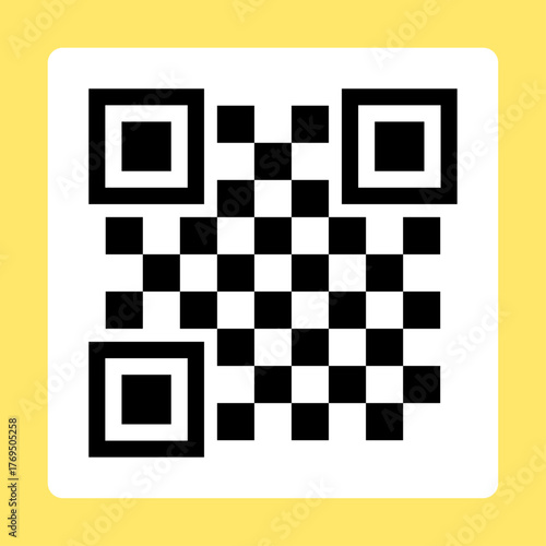 シンプルなデフォルメしたデザインのQRコード - 白フチ付きの二次元コードのダミーのイラスト素材