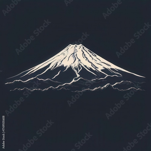 an AI Image Generator, Vibrant Mountain Landscape With Snow Peak, Forests,