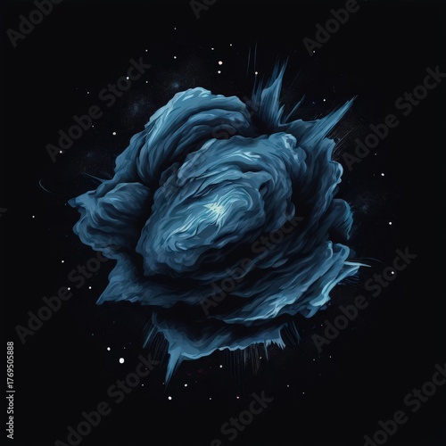 an AI Image Generator, Cloud Formation in a Black Starry Space