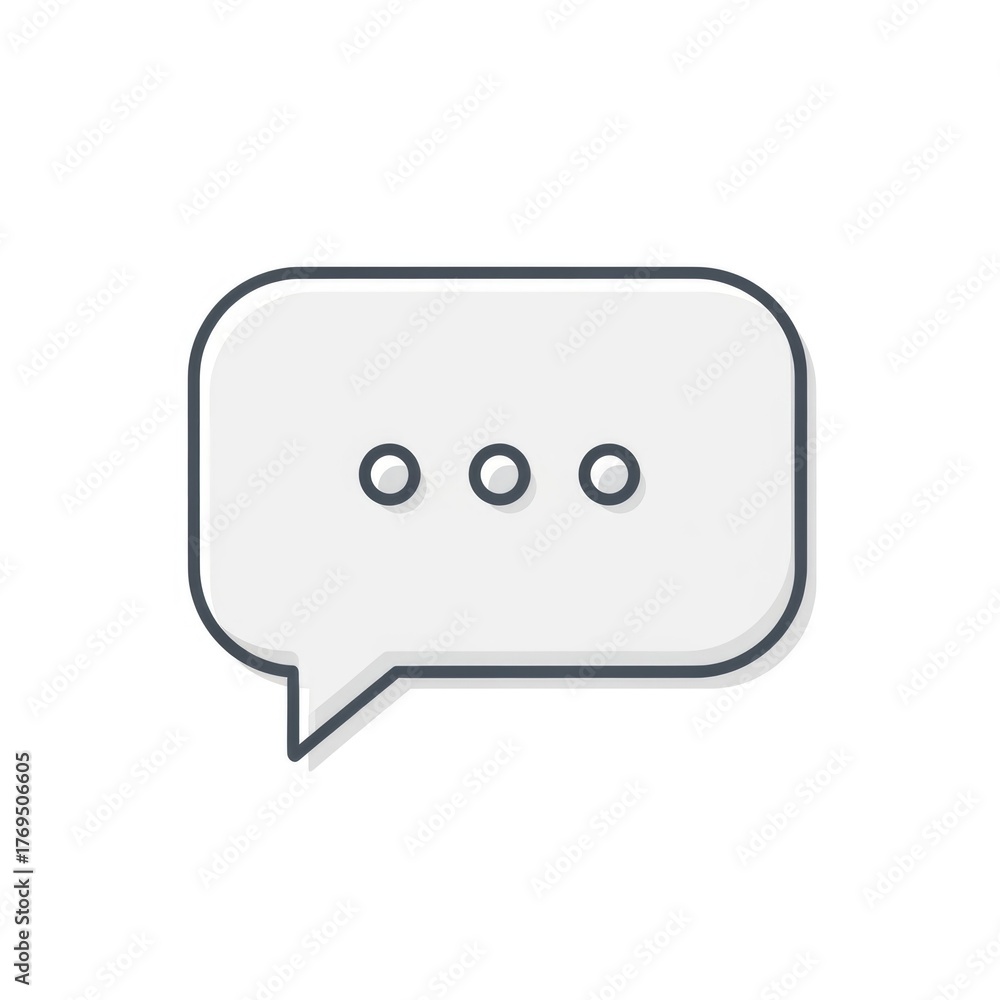 Naklejka premium Speech bubble icon with ellipsis isolated on white background