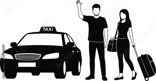 Taxi service vector illustration for travel and transportation needs