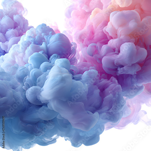 Pastel Abstract Cloudscape Ink Art Isolated Image