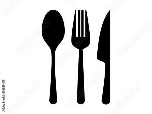 Cutlery Icon Set, Spoon, Fork, and Knife Vector Illustration for Restaurant and Kitchen Business Design