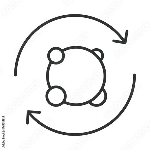 Metabolism icon in line design. metabolism, process, energy, nutrition, health, body, wellness on white background vector. metabolism editable stroke icon